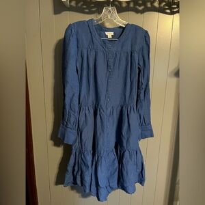 Sundance Elderflower tiered linen dress